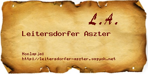 Leitersdorfer Aszter névjegykártya